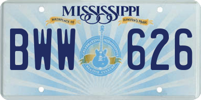 MS license plate BWW626