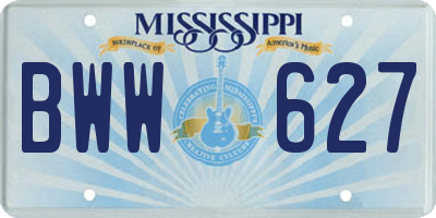 MS license plate BWW627