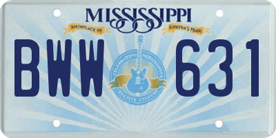 MS license plate BWW631