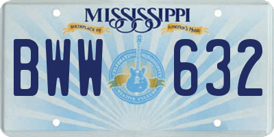 MS license plate BWW632