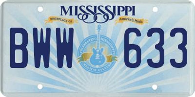 MS license plate BWW633