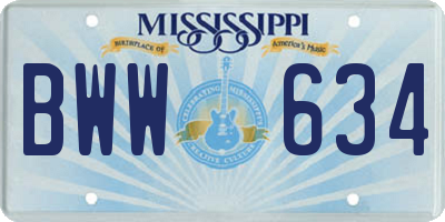 MS license plate BWW634
