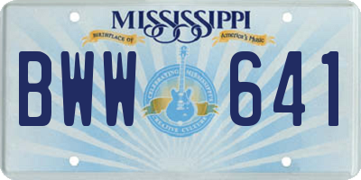 MS license plate BWW641