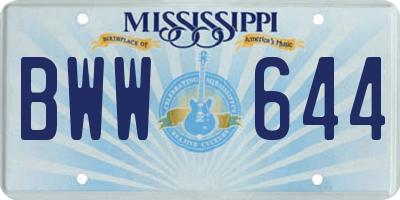 MS license plate BWW644