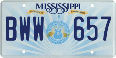 MS license plate BWW657