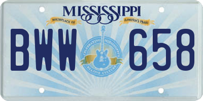MS license plate BWW658