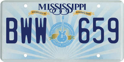 MS license plate BWW659