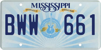 MS license plate BWW661