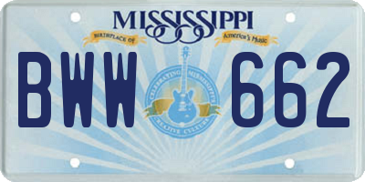 MS license plate BWW662
