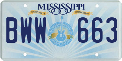 MS license plate BWW663