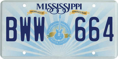 MS license plate BWW664