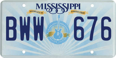 MS license plate BWW676