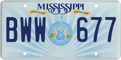 MS license plate BWW677