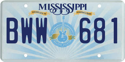 MS license plate BWW681
