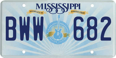 MS license plate BWW682