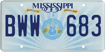 MS license plate BWW683