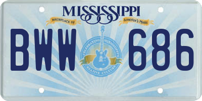 MS license plate BWW686