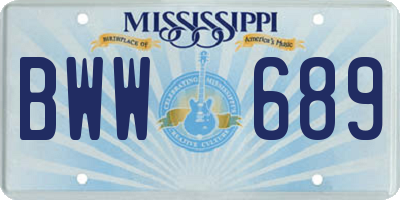 MS license plate BWW689
