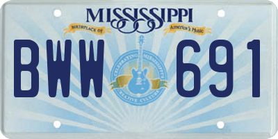 MS license plate BWW691