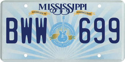 MS license plate BWW699
