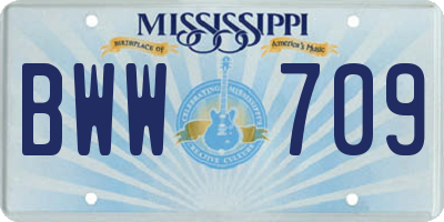 MS license plate BWW709