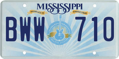 MS license plate BWW710