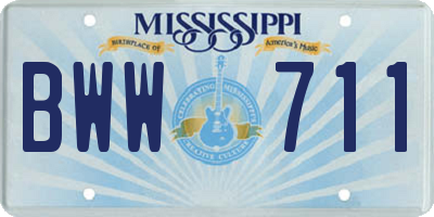 MS license plate BWW711