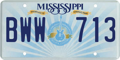 MS license plate BWW713