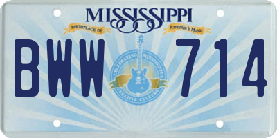 MS license plate BWW714