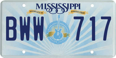 MS license plate BWW717