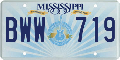 MS license plate BWW719
