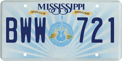 MS license plate BWW721