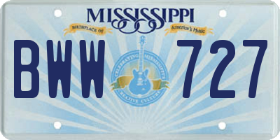 MS license plate BWW727