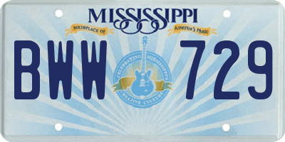 MS license plate BWW729