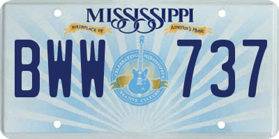 MS license plate BWW737