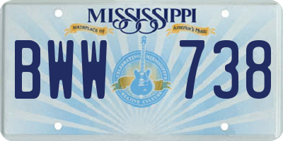 MS license plate BWW738