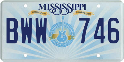 MS license plate BWW746