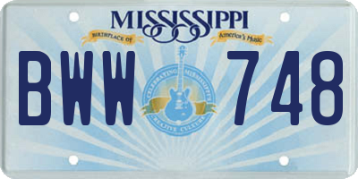 MS license plate BWW748