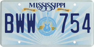 MS license plate BWW754