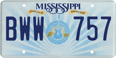 MS license plate BWW757