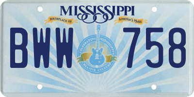 MS license plate BWW758