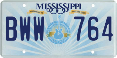 MS license plate BWW764