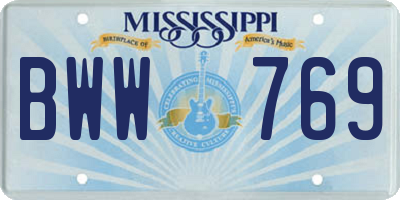MS license plate BWW769