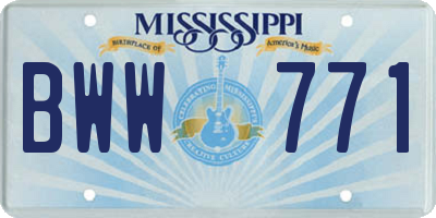 MS license plate BWW771