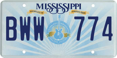 MS license plate BWW774