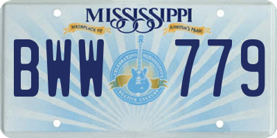 MS license plate BWW779