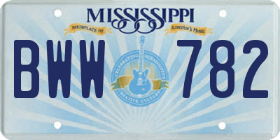 MS license plate BWW782