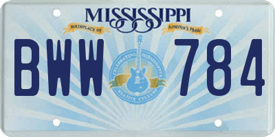 MS license plate BWW784