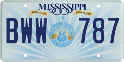 MS license plate BWW787