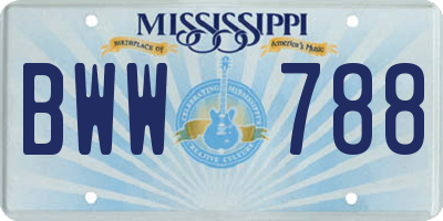 MS license plate BWW788